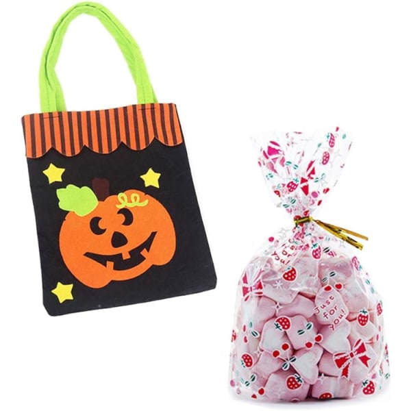 Halloween godteriposer Halloween godteposer Tote Gresskar Hodeskalle Svart katt poser Trick or Treat poser Halloween fest favoriser poser