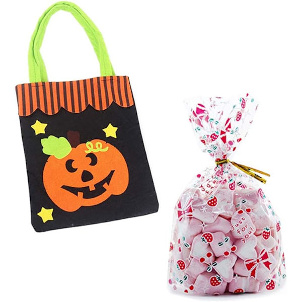 Halloween-karkkipussit Halloween-herkkupussit Tote-kurpitsa Kallo Musta kissa Pussit Temppu tai herkku -pussit Halloween-juhlalahjapussit