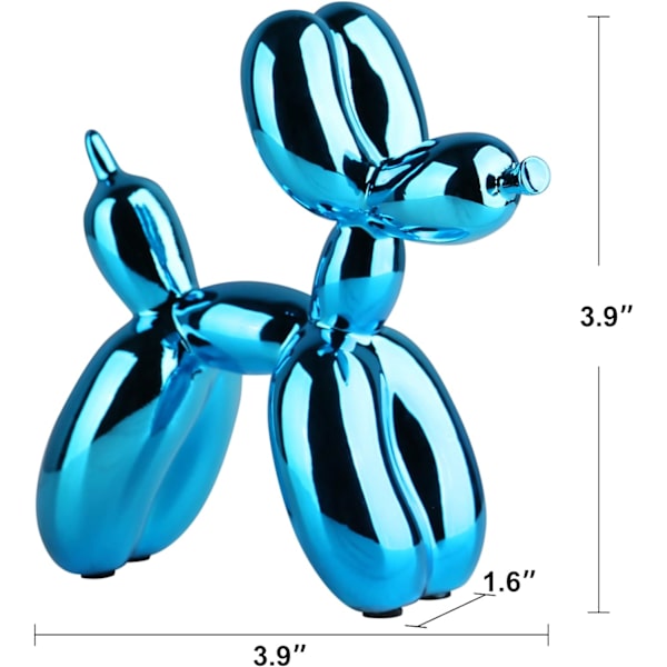 Blank och glänsande elektropläterad ballong hund staty samlarobjekt konst