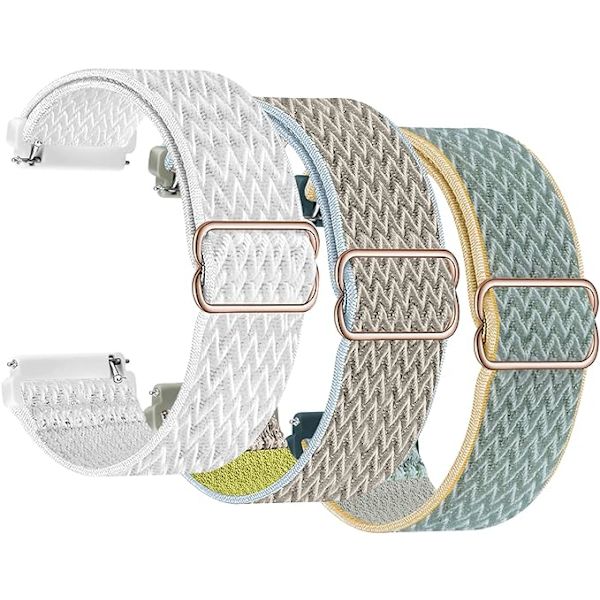 3 bølgemønstret nylon integrert stropp (hvit, blå, kamel), su