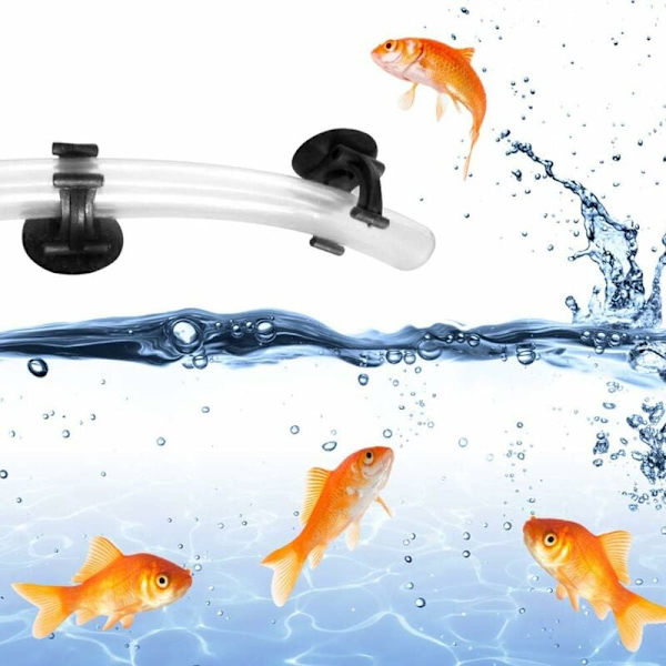 24 st akvarium sugkoppshållare klämmor för akvarium sugkopp värmare plast svart för vattenslang