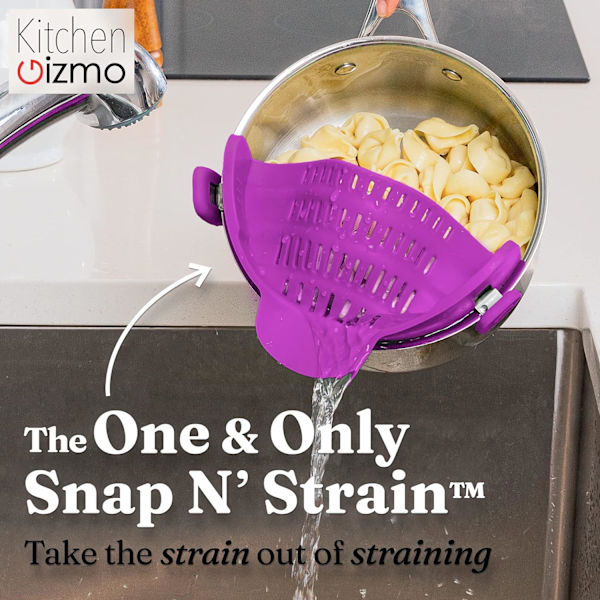 Kitchen gizmo SNAP N Strain pot Screen och pasta screen - justerbar