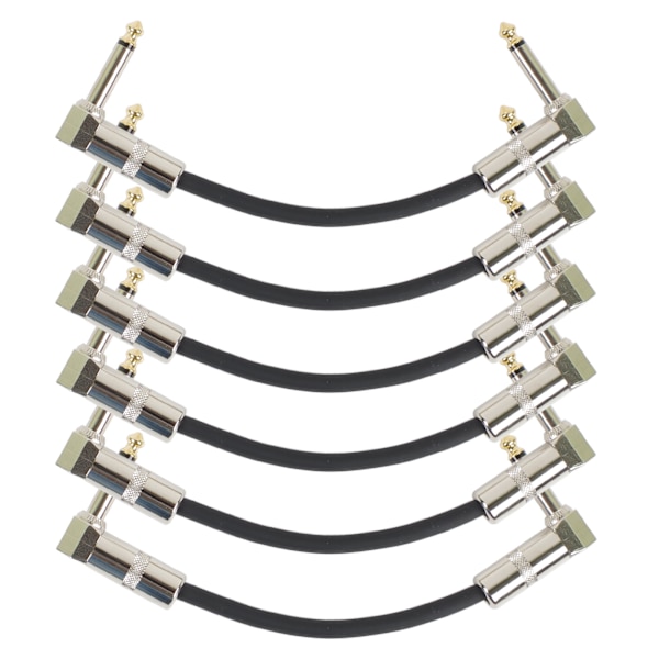 6 Tums Gitarr Patchkabel Gitarr Effektpedal Kablar Svart 6-pack