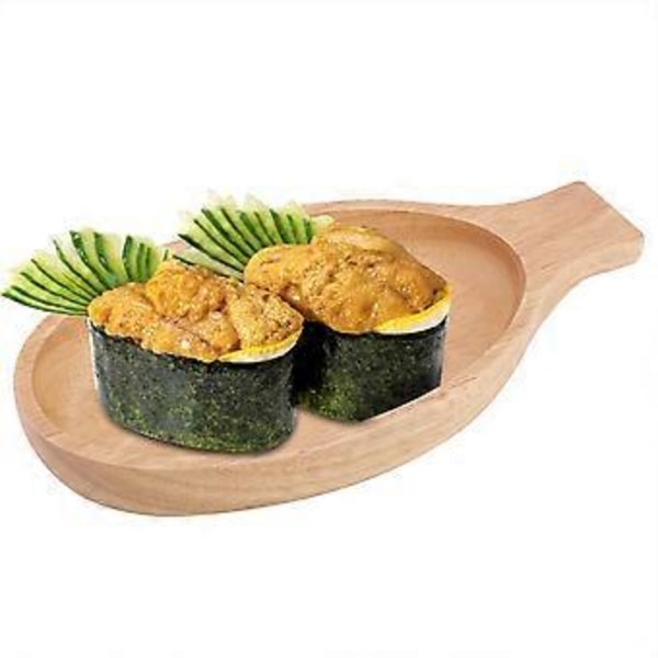 Fiskformad Sushi-tallrik i trä i japansk stil Serveringsbricka för kök, middag, barverktyg