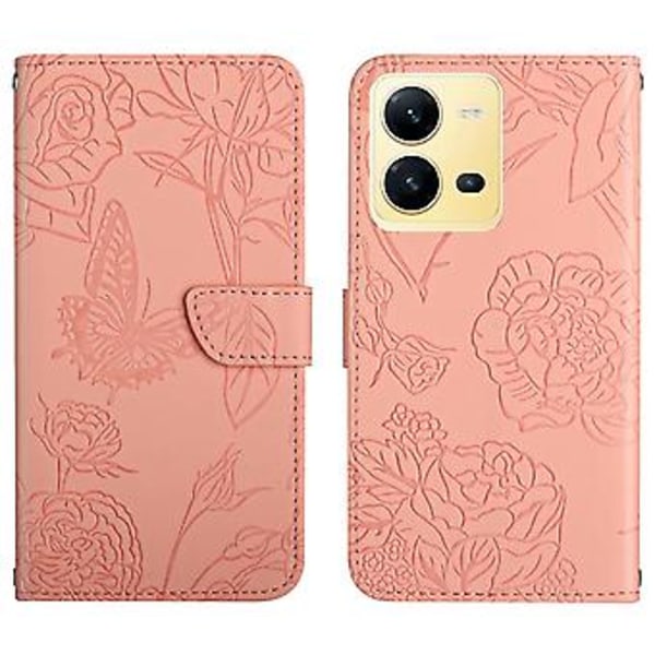 HT03 Nahkakotelo vivo X80 Lite/V25 5G -puhelimelle Pink