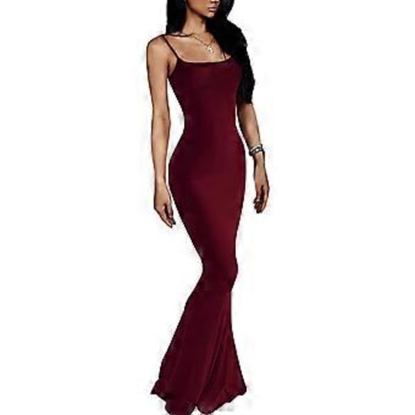 Naisten Lounge Spagettiolkaiminen Maksimekko Tyylikäs Yksivärinen Hihaton Bodycon-mekko Rantajuhliin