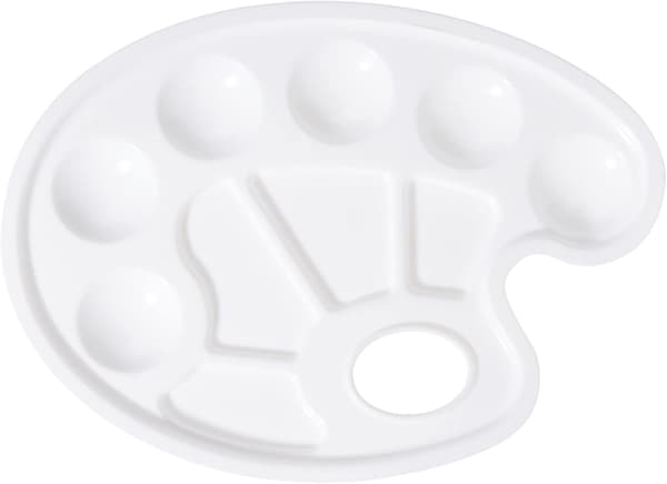 Hvid - 1 stk. Oval Plastik Malerbakke