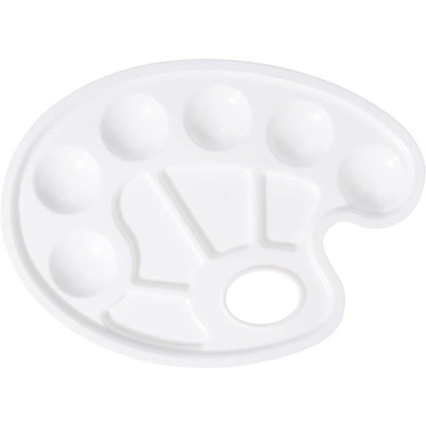 Vit - 1 st Oval Målarpalett i Plast