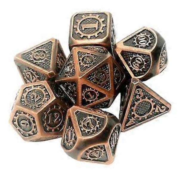 7 stk./pakke Polyhedral Zinklegering til Drageskæl DnD RPG Brætspil Terninger (06) 6