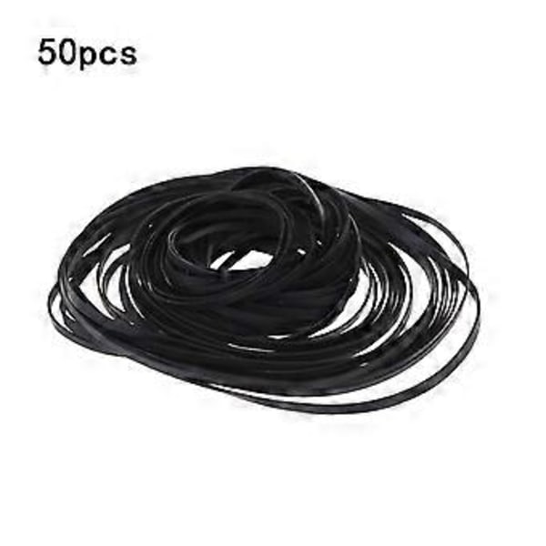 50-pack Ersättningsrem för skivspelare Platt drivrem i gummi för skivspelare DVD CD-ROM Repeater 3 mm bred rem Svart