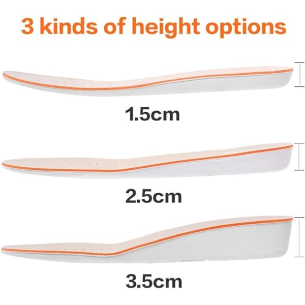 2 par - Höjd 1,5 cm, lämplig för skostorlek 35-40 - Öka innersulor