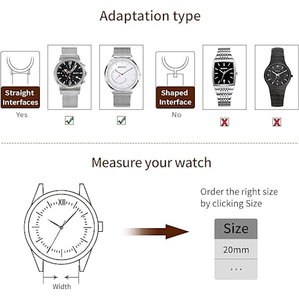 Mesh Watch Band Quick Release Watch Strap Milanese Stainless Ste