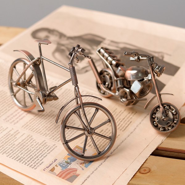 1 st cykelmodell, vintage konst hemkontor dekoration metall hantverk