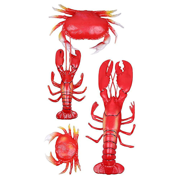 1 sæt kunstige hummer krabbe plastik model fisketank pryd fest dekoration..