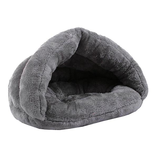 Mjuk och varm kattsäng för vinterkatttält självuppvärmande sovplats för katter fleece husdjursgrotta säng för vinterdjur valp inomhus husdjur triangelbo (45*45*33cm)