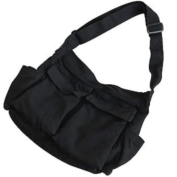 Stor Canvasväska Förvaringsväska Crossbody Väska Enkel Axelväska För Kvinnor