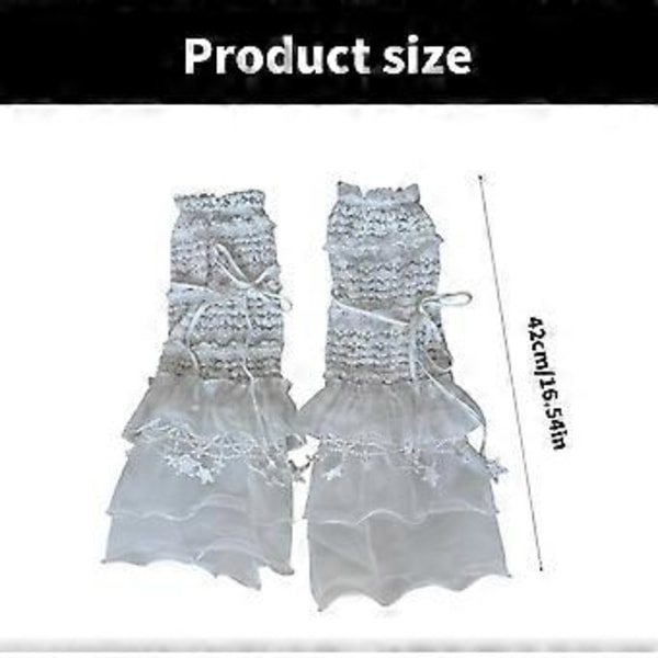 Dame Lagdelt Ruffle Blonde Leggvarmere Søte Knehøye Leggsokker Baggy Mansjetter Ankel Heap Sokker Mesh Utsvingte Legg Ermer