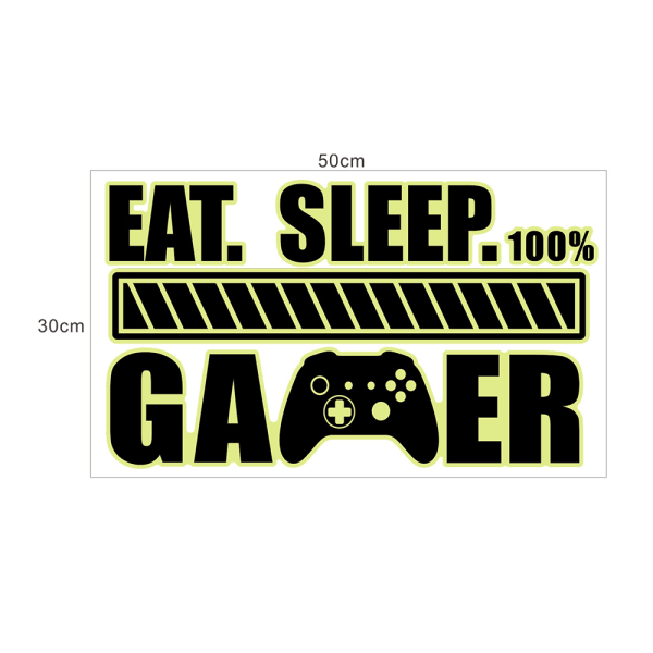 Game Wall Decal Glow in The Dark-Green-Gamer Boy Wall Stickers V