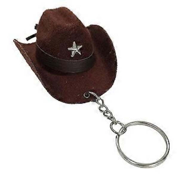 Cowgirl Hat Nøglering Europæisk Kreativ Nøglering Dekoration Nøgleringe Bil Taske Nøgle Mode Smykker Ornamenter brun brown