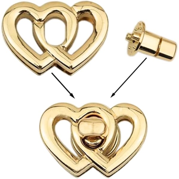 Veske Spenne 8 Stykker Twist Lås DIY Veske Spenne Hjerteformet Metall