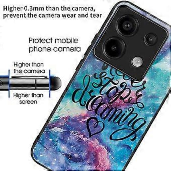 Skal för Xiaomi Redmi Note 13 Pro 5G/Poco X6 5G Härdat Glas+TPU Mönstertryck Baksida Telefonskal Style K