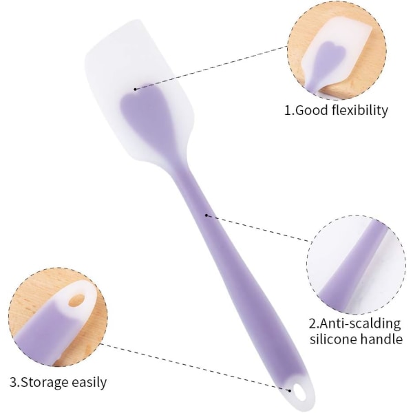 Sæt med 4 -2 stilarter Fleksibel Silikonespatel, Silikone Konditorspatel