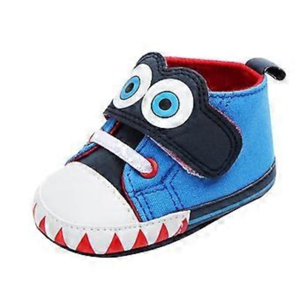Baby Pojke Flicka Skor Barn Småbarn Stora Ögon Halkfria Skor Prewalker (Blå) Blue