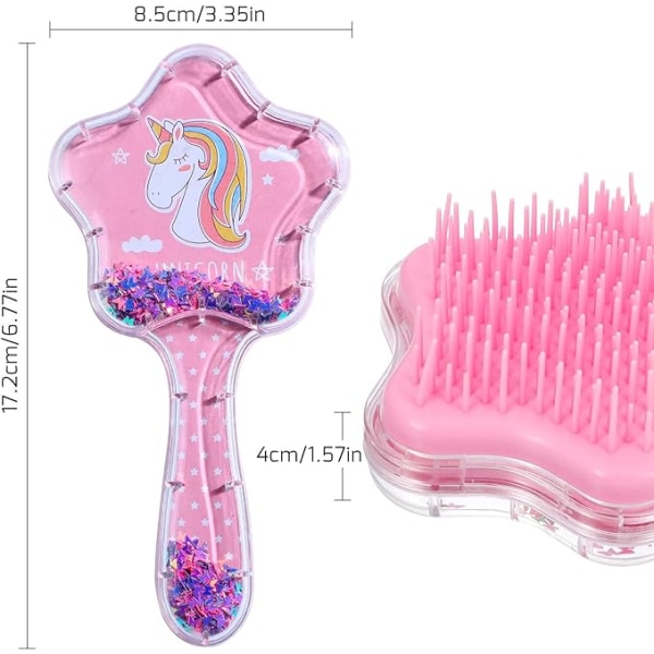 2 pack girls' hair brush set (pink, purple), children's hair bru