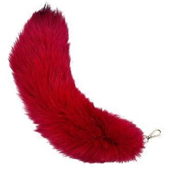 Moderigtig nøglering vedhæng farverig taske tilbehør dyrehale form taske charm moderne nøgle charm taske dekoration til nøgle rød Red