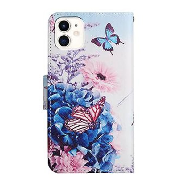 Målat Mönster Läderfodral För iPhone 12 mini