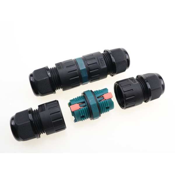 Sæt af 2, IP68 vandtætte kabelforbindelser Ø9mm-Ø12mm, 3-polet