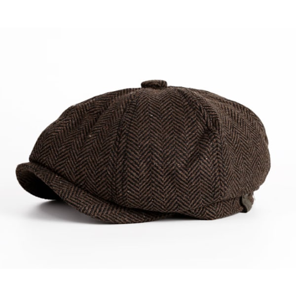 Miesten sanomalehtimyssy Chevron Baker poika Cabbie litteä hattu Vintage sanomalehtimyssy