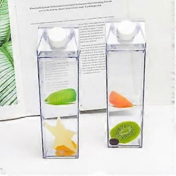 500ML Transparent Mjölkkartong Stil Vattenflaska Kök Kreativ Rolig Juiceflaska