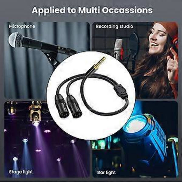 Stereo 6,35 mm 1/4\" til 2x3Pin kabel Professionel TRS til 3pin konverter ledningsadapterledning til forstærkere og mixere 3m