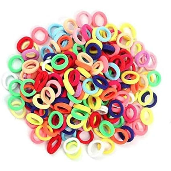 Hårband, 200 st färgglada gummiband som inte skadar håret