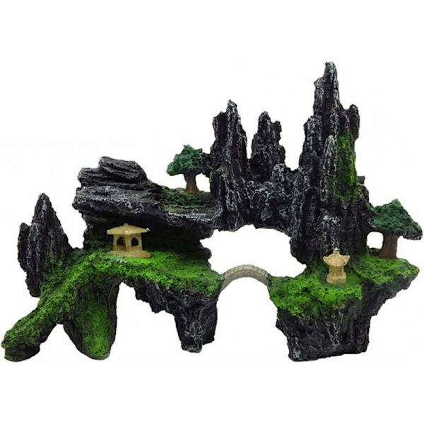 Kunstig dekoration til akvarium - Bjergsten - Resin 9X24X17cm