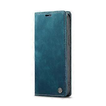 Til iPhone 16e Wallet Case CASEME 013 Serie PU Læder Telefon Cover Stativ Blue