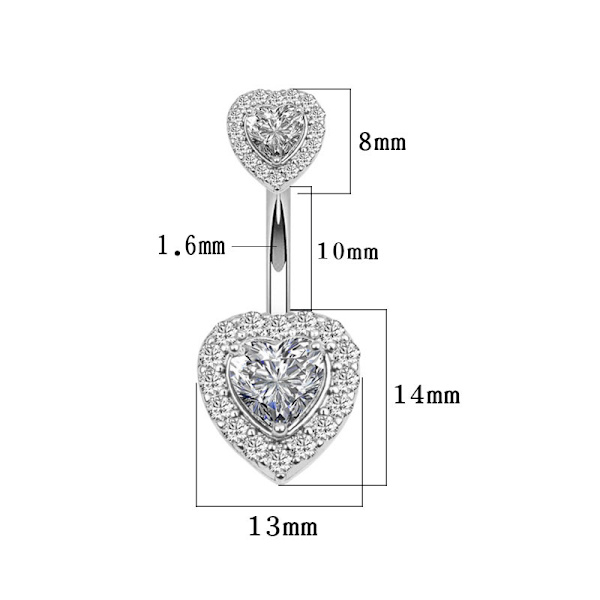 Todelt kærlighed navlering kreativ Zircon navlepiercing umbilica