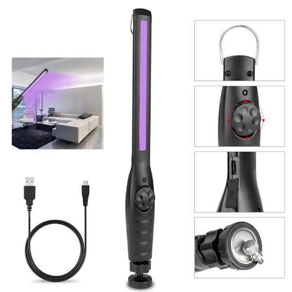 UV-sterilisator UV-steriliseringslampe USB-oplader indbygget batteri