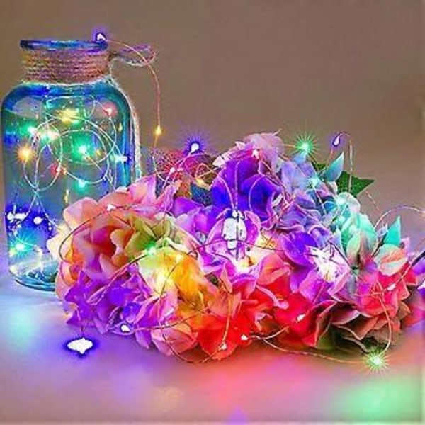 Knapp Koppartråd Lampa Blommor Juldekoration Lykta Present Ljusslinga
