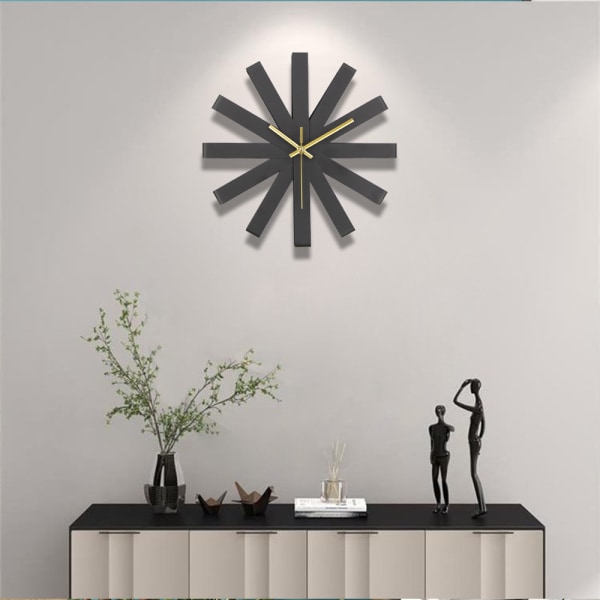 Black, 30 * 30cm silent wall clock ribbon