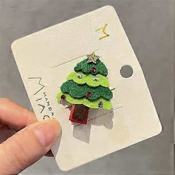 Sött Hårspänne Glitter Julgran Form Ankklämma Hårklämma för Hästsvans Lugg Hårnålar för Tonåringar Barn 13 13