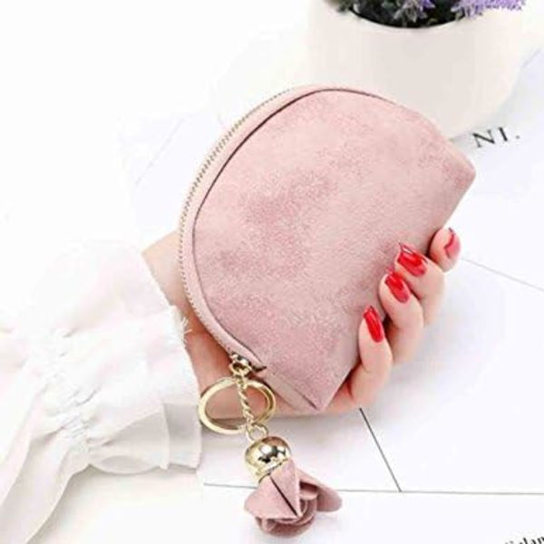 1 stk. Dame Rosa Myntpung med Anheng Lommebok Liten Pung