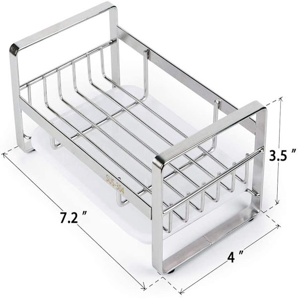 Sølv, 7,2 * 4 * 3,5 tommer vask kludholder, køkkenartikler sh