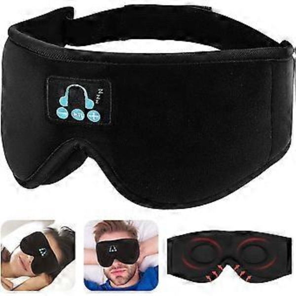 3D Bluetooth Sömnmask Musik Hörlurar Sovmask med Inbyggd HD-Högtalare Perfekt för Sidosovare