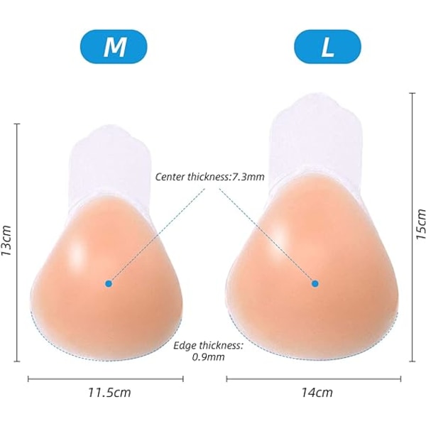 L Strapless Adhesive BH Nippeldeksel Gjenbrukbar Push up BH Invis