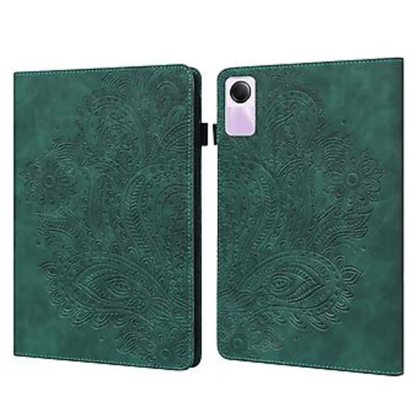 Riikinkukko-nahkainen tablettikotelo Xiaomi Redmi Pad SE:lle Green