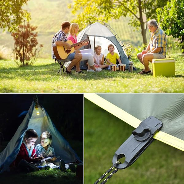 12 stk. Sikre presenning clips, multifunktionelle plastik teltclips til