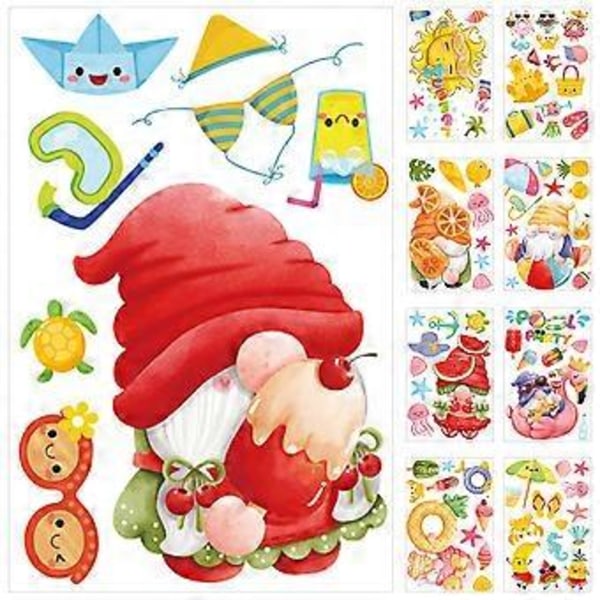 9 Ark Hawaiianska Fönsterdekaler Sommarfest Bakgrund Sommar Stickers Tomte Stickers
