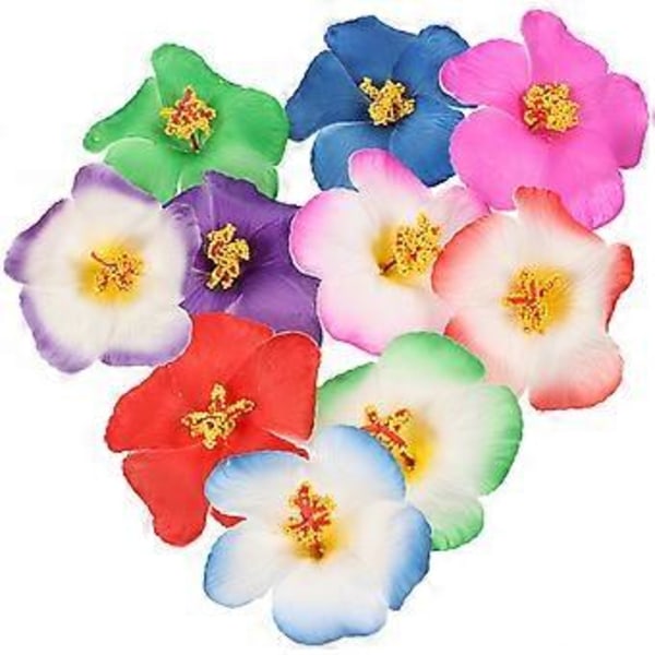 10 st Konstgjorda Hawaii Hibiskusblommor Konstgjorda Blomhuvuden